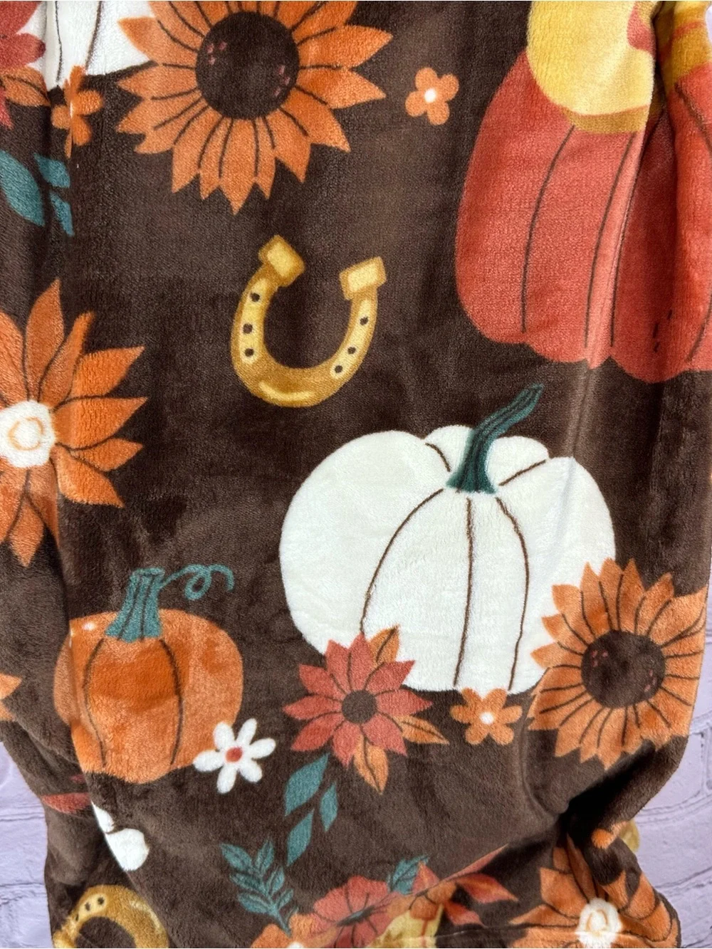NWT olivia & co velvet Plush Throw Blanket western cottage fall boho autumn